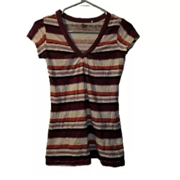 So Girls Short Sleeve Striped Shirt Top V-Neck Multi-Color Size Small - Picture 1 of 3
